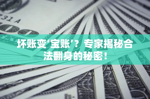 济南坏账变‘宝账’？专家揭秘合法翻身的秘密！