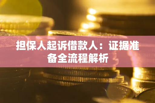 济南担保人起诉借款人：证据准备全流程解析